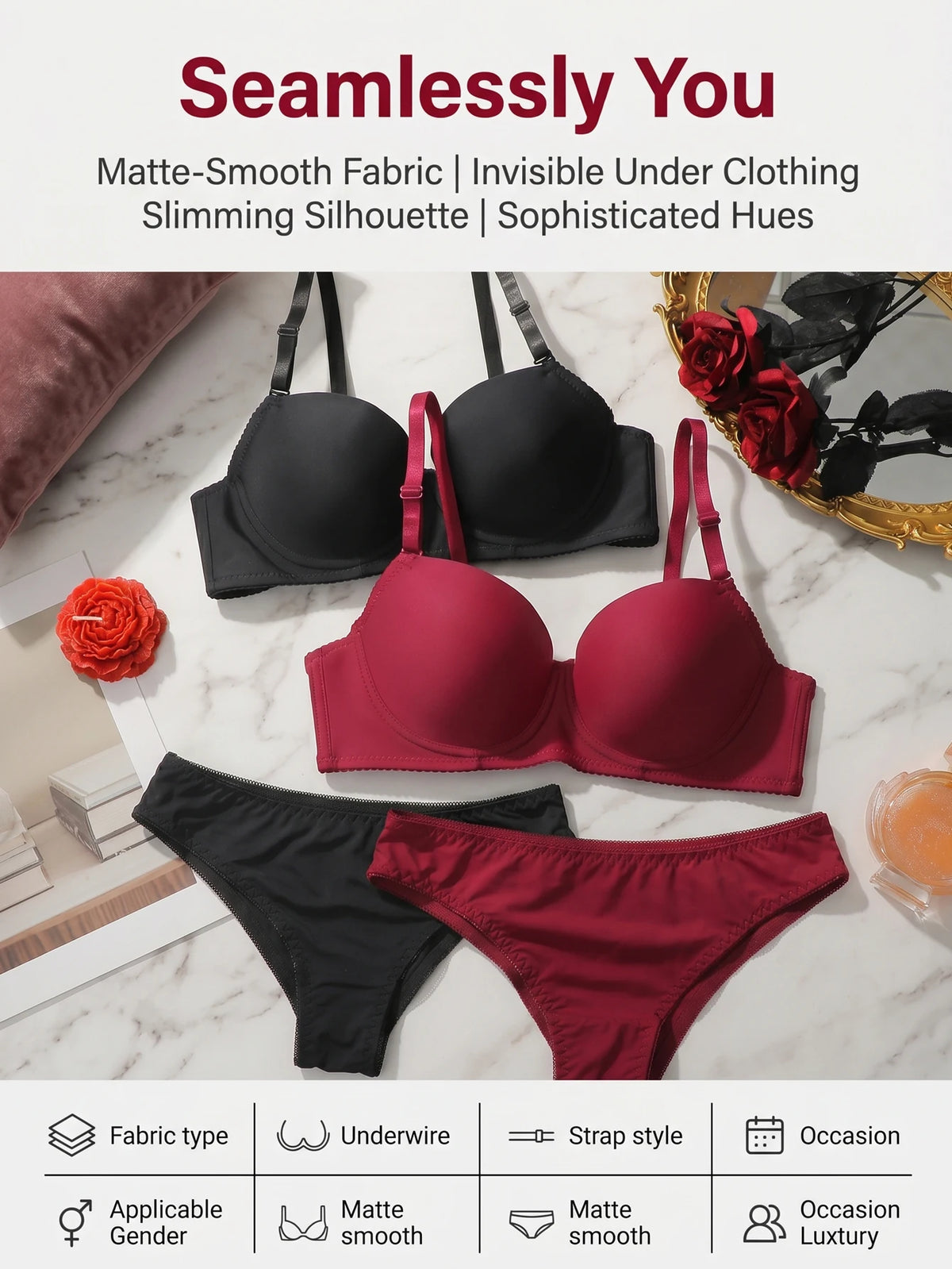 hot selling 2 set Solid Lingerie Set For Women Gathering Push Up Bra daily Women Underwear Set For Date Night Sexy Lingeri J2611