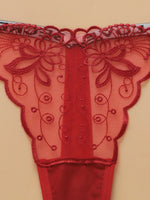 Women's Sexy Lace Floral Thong Low Waist Seamless Antibacterial Easy Wash Quick Dry Comfortable Underwear C926