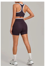 Women's Seamless Yoga Sets Sports Fitness High Waist Hip-lifting Shorts Back Beauty Sleeveless Suits Gym Training Workout Sets