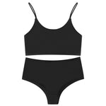 2pcs/pack Seamless Women Underwear Set Wireless Panties and Bra Sexy Briefs Tank Crop Top Brassiere Black Sexy Lingerie Sets