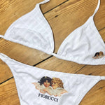 2000s Emo Girls Angels Print Bikini Set Sexy Thong Swimsuit Two Pieces Bathing Suit Punk Gothic Fashion Women Swimwear Y2k Style