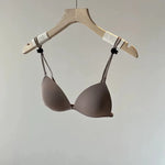 Front Closure Bra French Style, Thin Straps Triangle Cup for Small Chest, Beautiful Back Seamless Bralette, Lightweight Wireless