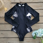 2026 Surfing Sport Swimsuit Long Sleeves Women One Piece SwimsuitSwimwear Solid Monokini Bathing Suit Tropical Bodysuit Female