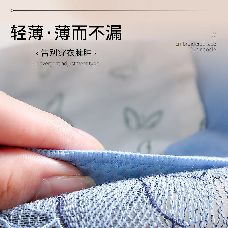 Women's Push up Bras Adjustable New Wireless Bras Women Flower embroidery Bra Underwear Large Size 36-52 CDE Cup Underwear Women