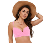 Women's Sexy Bikini Bra Fashion Push Up Underwear Swimsuit Solid Color Cross Tie Bra Pad No Steel Swimsuits Bikini Lenceria