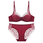 Luxury Women Lingerie Set Sexy Lace Embroidery Underwear French Thin Cup Push Up Bra Summer Mesh Breathable Intimates Bra Sets