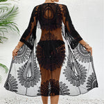 Sexy Embroidery Half Sleeve Chiffon Cardigan Tunic Beach Cover Up Cover-ups Beach Dress Beach Wear Beachwear Female Women V5510
