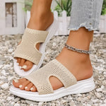 Women Sandals Elastic Force Summer Shoes with Low Heels Sandals Summer Women Slippers Lightweight Slip on Heeled Sandals Female