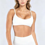 HISTELLO Impact Scoop Neck Bra Seamless Gym Tank Top Women Yoga Clothing Open Back Pilates Workout Running Fitness Underwear