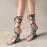Lace-up Sandals Women's Summer Round Toe ClipSexy Fashion High Heels