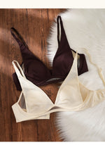 Sexy Deep V Rabbit Ear Bra, Wireless Invisible Summer Bra for Women, Thin Breathable Comfort Bralette Small Chest No Underwire