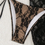 Bikini swimsuit three-piece European and American ins style sexy lace women's strappy swimsuit for women