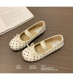 Polka Dot Women Ballet Flats Comfortable Round Toe Elastic Band Shoes Street Style Soft Sole Ladies Eelgant Wedding Dress Shoes