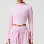 Women's Seamless Yoga Top Zipper Long-sleeved Sports Jacket Outdoor Fitness Gym Casual Top