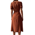 Fashion Bandage Bodycon Dresses For Women Puff Short Sleeves Sexy Low Cut Slim A-line Dress Elegant Ladies Vestidos 2023 Summer