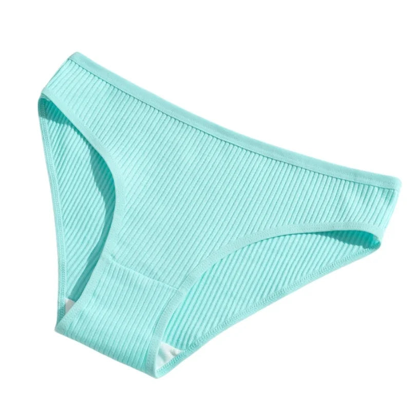 4Pcs/Set Cotton Panties For Women Low Rise Underwear Breathable Briefs Solid Color Sports Underpants Female Lingerie