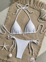 Sexy Pink White Bikini Set 2026 Women Shell Ornament Push Up Tie Side Thong Swimsuit Summer Bathing Suit Holiday Micro Swimwear