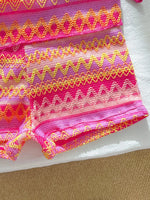 Sexy Red Striped Knitted Bikini Set 2026 Women Patchwork Push Up Bra Thong Swimsuit Beach Bathing Suit Cover Up 3 Piece Swimwear