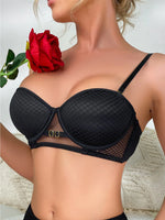 New sexy lace underwear women's thick cup with soft underwire push-up bra exquisite mesh breast cover