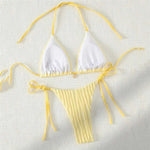 Triangle Micro Bikini for Women Yellow String Halter Thong Sexy Swimsuit Heart Bead Swimwear Bathing Suit Mini Bikinis Sets 2026