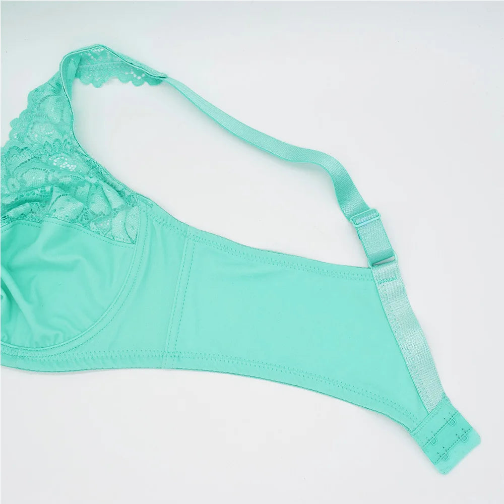 Womens Lager Bosom Lace Bralette Ladies Floral Unpadded Bra Sexy Lingerie See through Underwired Plus Size Brassiere Top