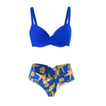 Sexy Leopard Flower Push Up Bikini 2026 Two Pieces Swimsuit Female Swimwear Women Thong Bikinis Set Beach Wear Bathing Suit