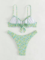 New Sexy Floral Print Push Up Bikini 2024 Women Swimwear Female Swimsuit Two Pieces Thong Bikini Set Bather Bathing Suit Beach