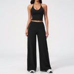 2 Pieces Women's Tracksuit Workout Clothes Yoga Set Sportswear High Waist Bell-bottoms Sexy Fitness Bta Sports Suit Gym Clothing