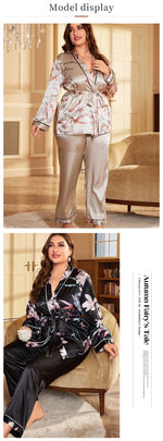 Large size summerwomen's bathrobes sexy dressing gown home clothes can be worn outside the ice silk nightgown