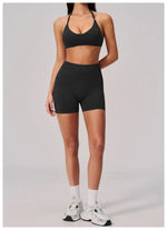 2 Pieces Seamless Yoga Sets Women Solid Color Sports Bra Tight Fitting Peach Buttocks Shorts Fitness Suit Gym Running Tracksuit