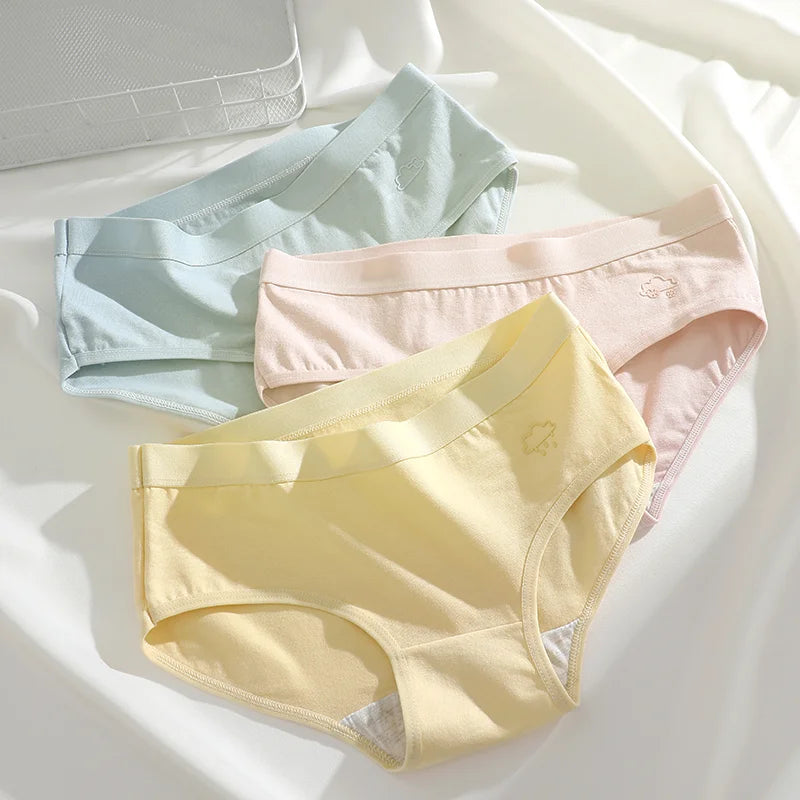 3Pcs Women's Cotton Underwear Panty Cute Sexy Panties Female Seamless Underpants Solid Color Panty Intimates Women Lingerie S-XL