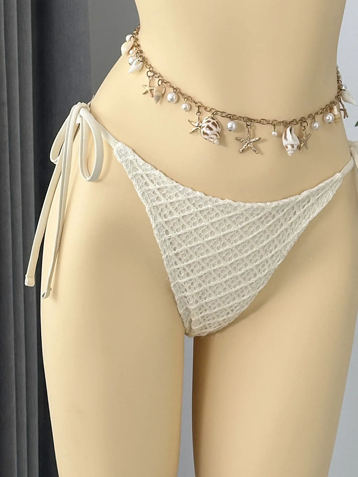 Sexy Mesh Cover Up 3 Piece Bikinis Sets 2026 Women Black Metal Chain Strap Push Up Thong Swimsuit Holiday Bathing Suit Swimwear
