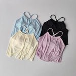 Women's Mesh Yoga Sports Camisole Vest Beautiful Back Pilates Training Outerwear Top Fake Two-Piece Sports Bra Design
