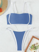 Splicing Mini Micro Thong Bikini Female Swimsuit Women Bandeau Swimwear Two-pieces Bikini Set Brazilian Bather Bathing Suit Swim