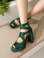 Summer Sexy Gladiator Women Sandals Designer Peep Toe Hollow Out High Heels Platform Party Ladies Shoes Zipper Sandales Femmes