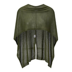 Womens See-through Knitted Cover-ups Poncho Solid Color Asymmetric Tops Cape for Daily Beach Shawl Summer Fall
