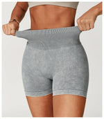 High Waist Yoga Shorts Women Sand Washed Yoga Shorts Workout Shorts Fitness Yoga Lift Butt Fitness Yoga Gym Running Short Pants