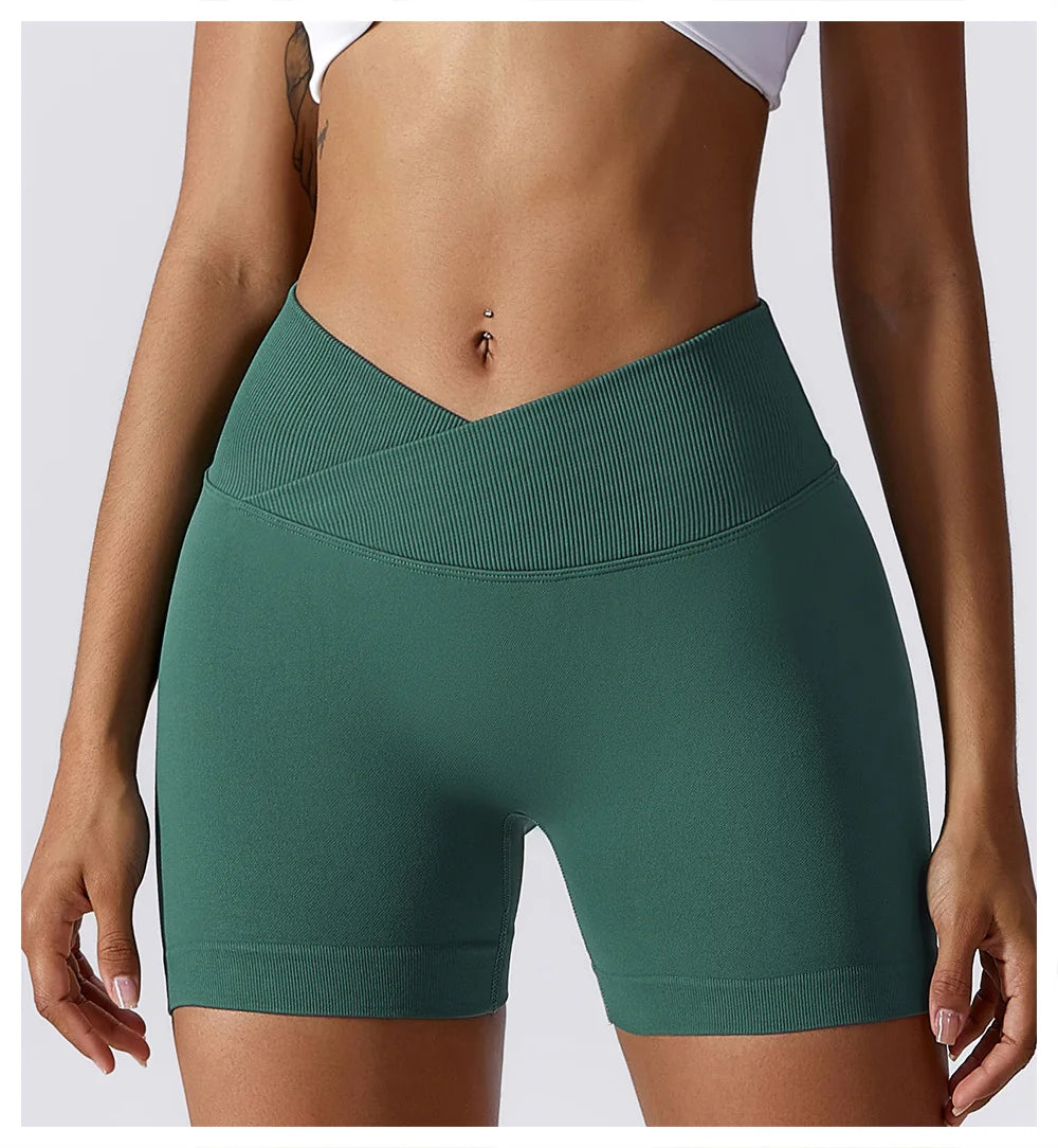 Summer Seamless High Waist Yoga Shorts Elasticity Sports Leggings Women Breathable Cycling Shorts Buttock Lift Gym Shorts Women