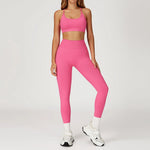 Women's Seamless Yoga Set Quick Drying Slim Fit High-end Feeling Exposed Feeling Set Outdoor Sports and Running Fitness Set