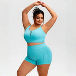Plus Size Pilates Fitness Underwear Sports Vest Yoga Outfit Set For Women Shorts Sets Tracksuits Sweat Suits