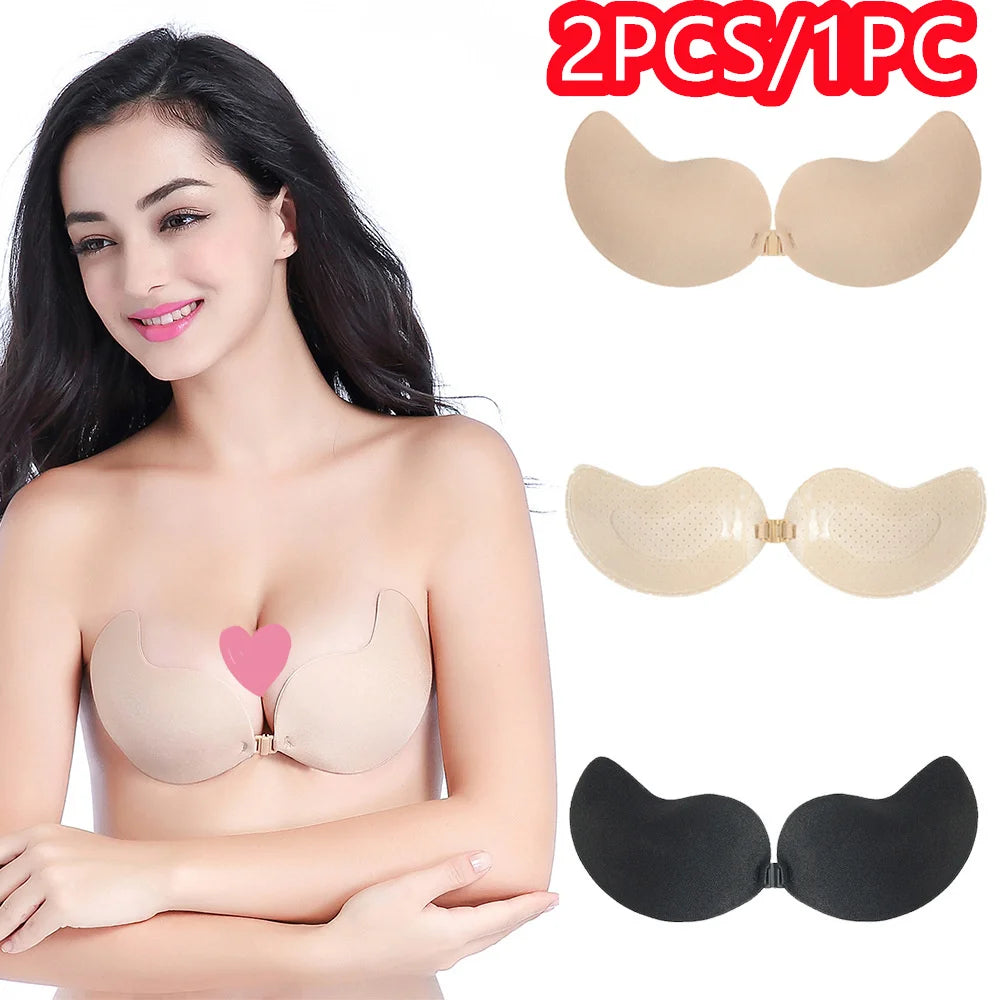 2PC/1PC Invisible Strapless Adhesive Stick Bra Push Up Bras Women Lingerie Seamless Silicone Nipple Covers Bralette Underwear