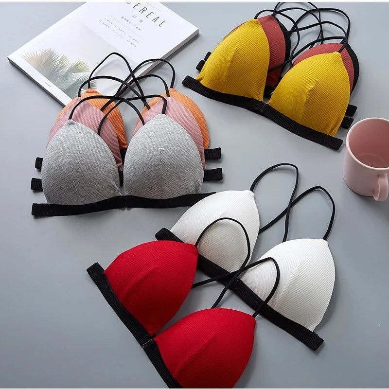 Front Closure Bra Wireless Bras For Women Sexy Lingerie Deep V Bralette Brassiere Seamless Underwear Soft Padded Intimates