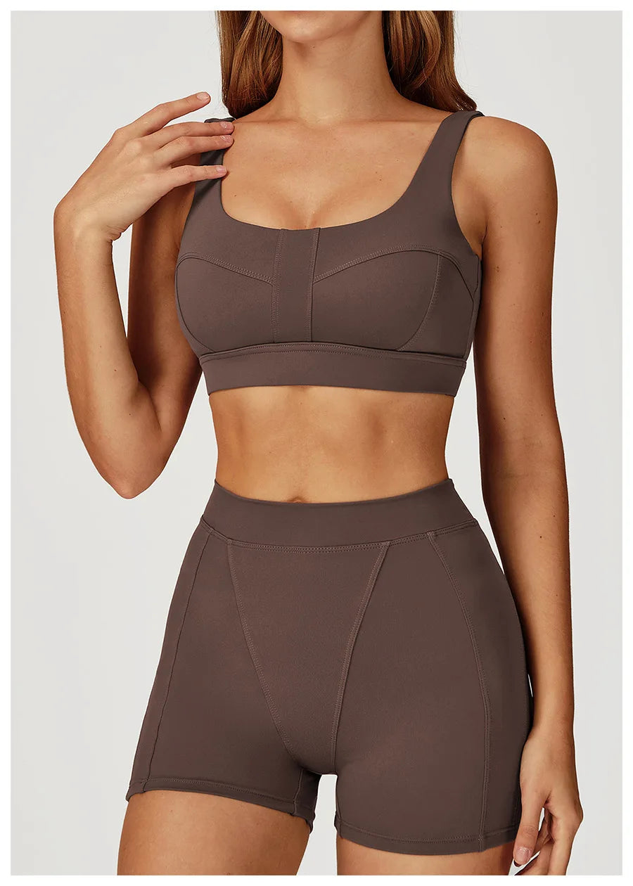 New Yoga Set 2Pcs Women No Logo Tank Tops High Waist Seamless Shorts Workout Outfit Fitness Gym Clothes Workout High quality