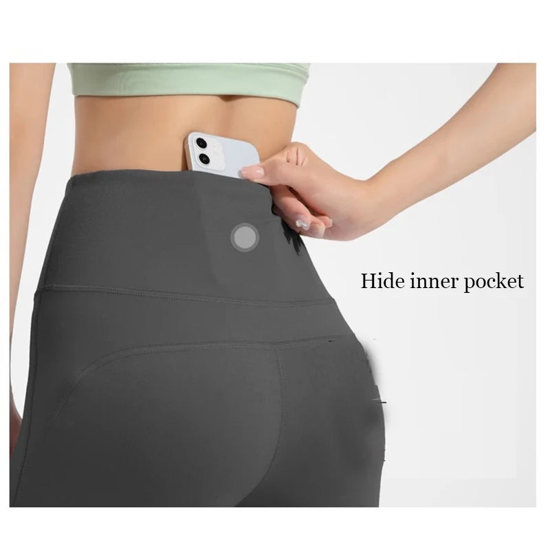 High-Waisted Flared Yoga Fitness Pants Women's Nude Sports Hip Lifting Fitness Trousers