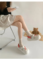 Women Fashion Clogs Indoor Street Slippers Cute DIY Apple Summer Autumn Platform Shoes Soft EVA Female Daily Walking Sandals