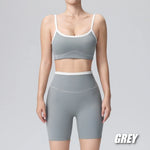 2pcs Women's Quick-drying Sportswear High-Stretch Padded Yoga Bra Butt-Lifting Sport Shorts Breathable Comfortable Yogasuit