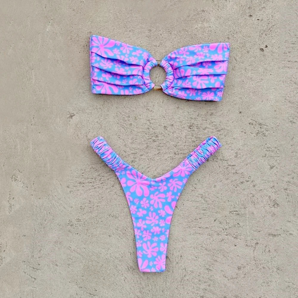 Micro Bikini Push Up Women Swimsuits 2026 Sexy Female Swimwear Brazilian Bikini Set Thong Biquini Swim Suits Print Beachwear