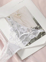2pcs Ladies' New Lace Sexy Black And White Embroidered Flower Print Sexy Set Thong Underwear C2648