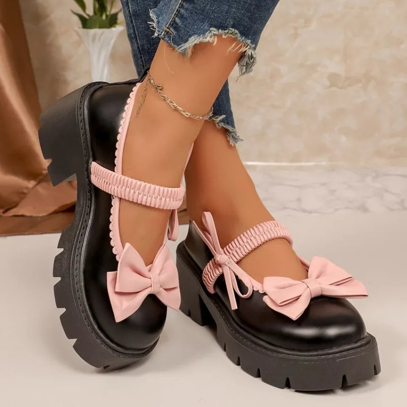 Women's Lolita Style Platform Mary Janes, Winter Autumn Comfortable Versatile Shoes for Tea Party