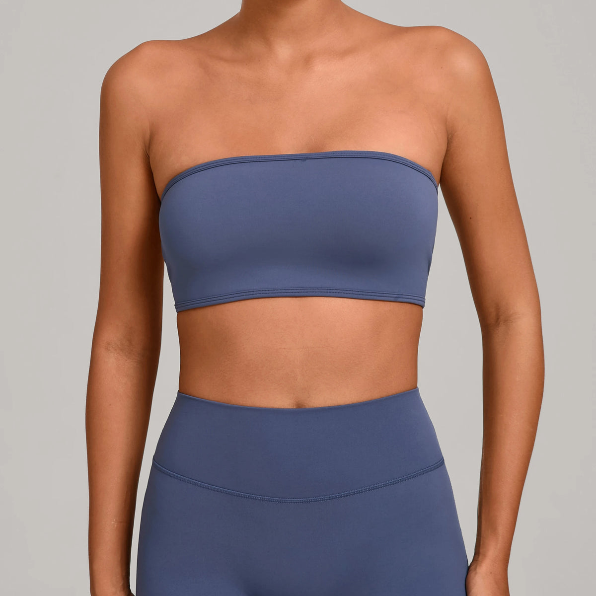 Padded Backless Bandeau Sports Bra Gym Women Crop Tube Top Seamless Yoga Top Sexy Workout Sportswear Push-up Fitness Underwear